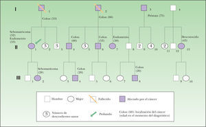 Árbol genealógico de las pacientes 6 (probando) y 12.