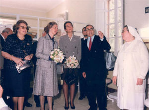 Visita a Fontilles de la Reina Fabiola y la Infanta Elena, 1992.