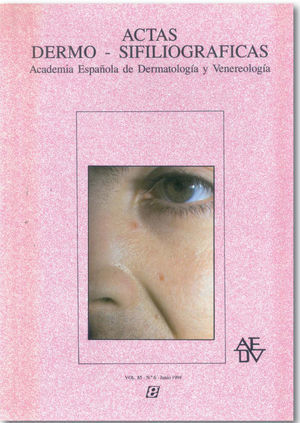 Portada de Actas Dermo-Sifiliográficas hasta 1995.