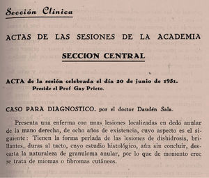 Caso para el diagnóstico por el Dr. Carlos Daudén Sala (Actas Dermosifiliogr. 1951;43:77.).