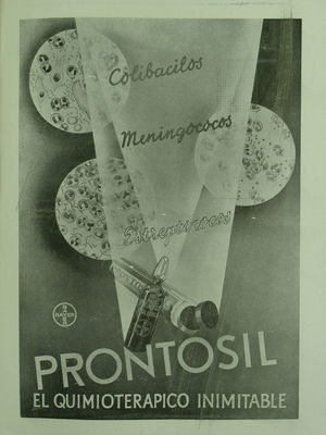 Tanto Prontosil® como Ulirón® fueron dos de las primeras y más destacadas sulfamidas. La incorporación de estos fármacos al arsenal terapéutico dermatológico permitió controlar un buen número de infecciones venéreas (especialmente las gonococias) y algunas piodermitis. La llegada de la penicilina unos años después supuso el mazazo –casi– definitivo para la sífilis. Entre ambos crearon una difícil situación para muchos venereólogos, que vivían casi exclusivamente de la atención de estas infecciones.