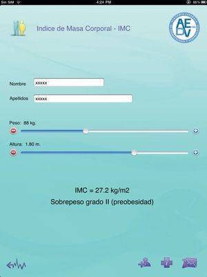 Calculadora de índice de masa corporal.