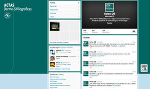 Captura de pantalla del perfil de Actas Dermosifiliográficas en Twitter.