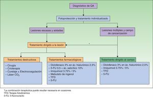 Algoritmo terapéutico de la queratosis actínica.