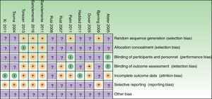 Risk of bias summary graph. Review Manager (RevMan) software, version 5.3 (The Nordic Cochrane Centre, The Cochrane Collaboration, 2014, Copenhagen, Denmark).