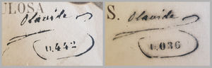 Sellos con la firma del autor y el número de serie de la litografía.