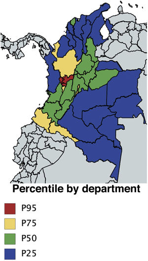 Prevalence of psoriasis in Colombia between 2013 and 2017.
