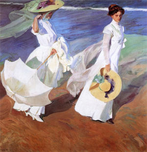 Paseo a orilla del mar, 1909.