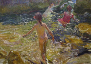 El baño en Jávea, 1905.