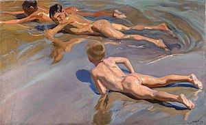 Niños en la playa, 1910.