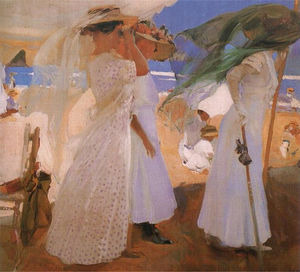 Bajo el toldo, playa de Zarauz, 1905.