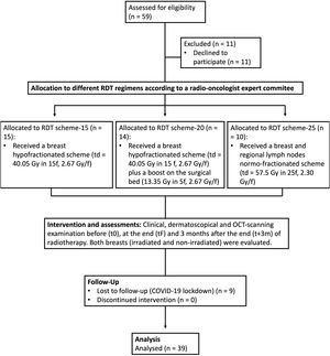 Study flowchart. Abbreviations: Td, total dose; f, fractions.