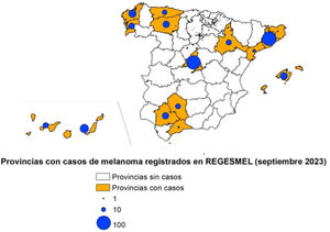 Distribución de los casos por provincias.