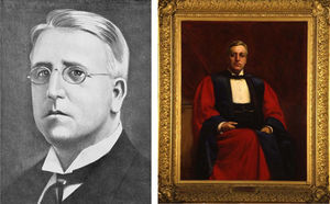 Sir Thomas Peter Anderson Stuart (1856-1920). A la izquierda oleo realizado por Sir John Longstaff (Galería de retratos. Universidad de Sydney).
