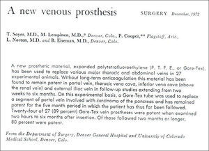 Un artículo de la revista Surgery, diciembre 1972.