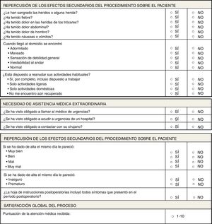 Encuesta de satisfacción global del programa de colecistectomía laparoscópica sin ingreso.