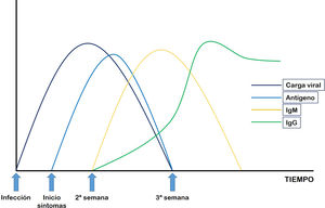 Evolución de la carga viral y perfil serológico de la infección por SARS-CoV-2.