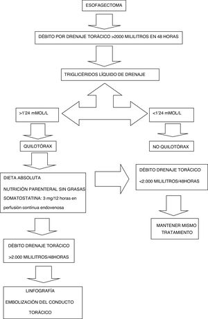 Protocolo de actuación en un quilotórax secundario a esofagectomía.