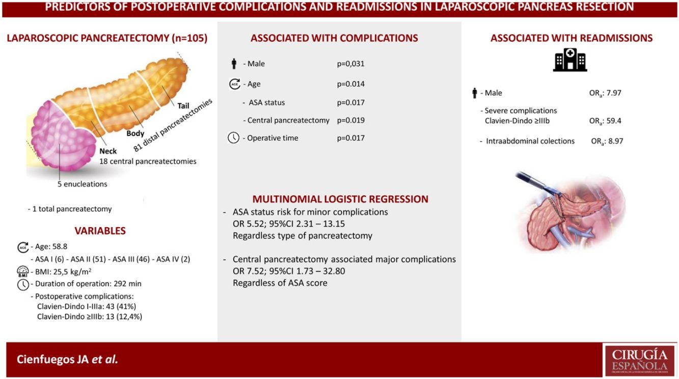 Curated visual reference: Visual Reference: Predictors Of Postoperative Complications And Readmissions In Laparoscopic Pancreas Resection