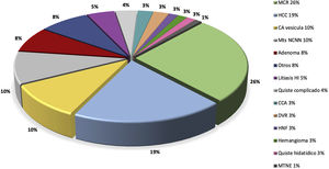 Etiologías más frecuentes de las resecciones hepáticas laparoscópicas.