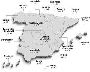 Unidades de Cirugía Mayor Ambulatoria que cumplimentaron la encuesta por comunidad autónoma.