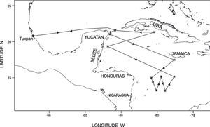 ECAC-3 cruise track from July 6 to 26, 2001. ECAC-3 cruise track from July 6 to 26, 2001.