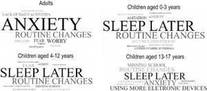 Tag-cloud with 10-most cited terms regarding participant