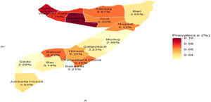 Spatial distribution of immediate care of newborns in Somalia.