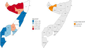 Getis-Ord Gi* I and its p-value for significance.