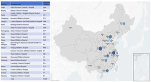 The distribution of chalazion cases under general anesthesia from 22 tertiary children’s medical centers.
