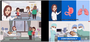 Images from the video “Guidance for Caregivers on Pediatric Anesthesia,” with English translation for publication.