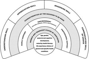 Technical evaluation model of adolescent healthcare decisional capacity in the context of healthcare.