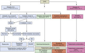 Sistema de estadificación BCLC (Barcelona-Clinic-Liver-Cancer). Adaptado de Forner et al9.