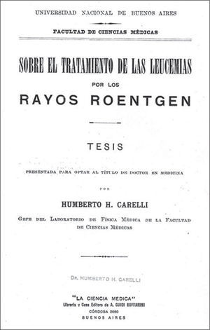 Tesis «El tratamiento de la leucemia con rayos Roentgen»13.
