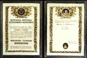 Documento del Premio Nobel.