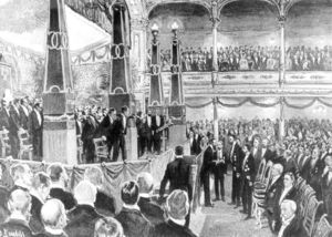 Ilustración del periódico: Roentgen recibiendo el primer Premio Nobel.