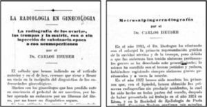 “La radiología en ginecología” (1924) y “Metrosalpingografía” (1926) de Carlos Heuser.