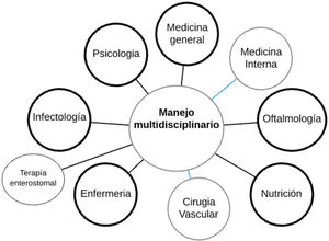 Disciplinas implicadas en el manejo del paciente con pie diabético.