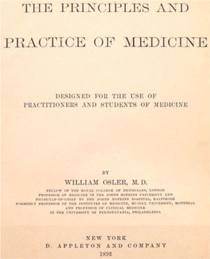 Portada texto de medicina interna, William Osler.