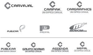 Arquitectura de marca Carvajal, 2009. Fuente: Diagnóstico de reposicionamiento marca Carvajal realizado por la compañía Mblm en 2009.