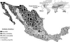 Distribución del clima en México Fuente: Tomado de http://abakmatematicamaya.blogspot.mx/2014/09/a-bak2014-mexico-gran-variedad-de-climas.html, el 22 de enero de 2016.
