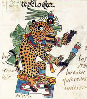 Imagen de Tepeyollotli, tomada del Códice Telleriano Remensis.