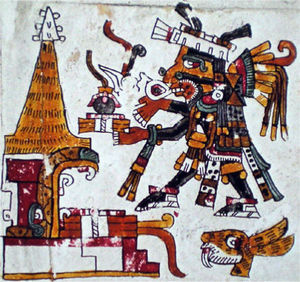 Imagen de Tepeyollotli, tomada del Códice Borgia 14.