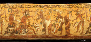 Preparando enema, detalle fotográfico del vaso maya(fotografía de Justin Kerr, en archivo fotográfico digital “A precolumbian portfolio”).