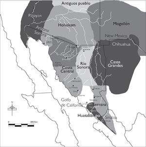 Localización de la zona arqueológica Cerro de Trincheras en el noroeste de Sonora, México.