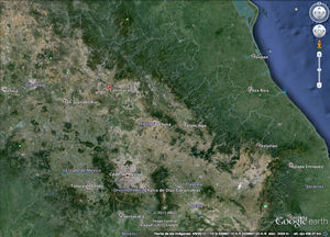 Imagen de Google de la ubicación del taller de pulque de Doña Dominga en Caltimacán, Tasquillo, Hidalgo, México.