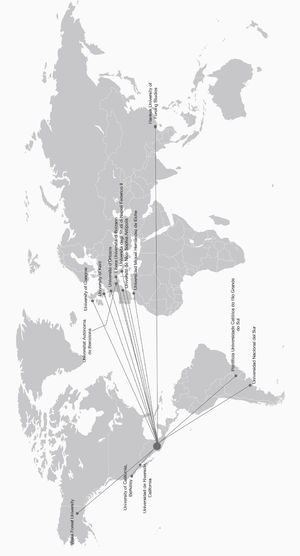 Procedencia geográfica e institucional de los autores extranjerosque mantienen coautoría con otros extranjerosen Investigación Económica, 2005-2014 Fuente: sicr, uaem. Disponible en: < http://www.redalyc.org >.