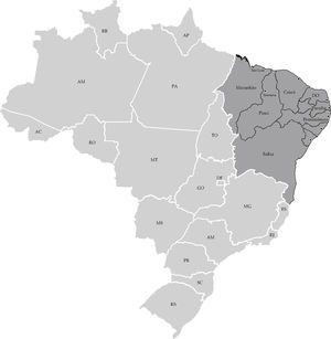 Map of Brazil and its Federative Units, featured in the Northeast Source: Instituto Brasileiro de Geografia e Estatística (ibge), Territorial Division of Brazil, 2015.