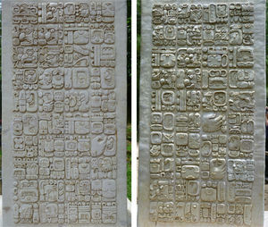 Los primeros 40 y los últimos 40 bloques del texto jeroglífico de la estela de Iximche’