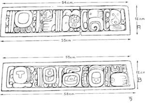 Glyphs on the Guaquitepec monuments (courtesy Karl H. Mayer).